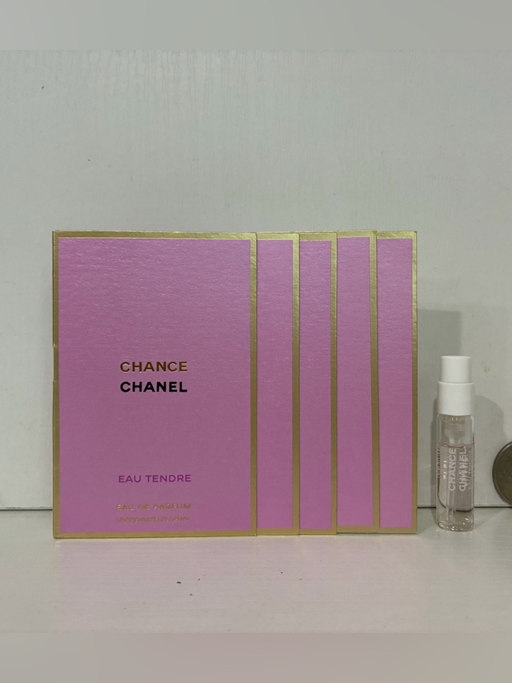 5 X Chanel Chance Eau Tendre Sample Card